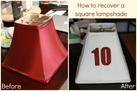 square lampshade makeover